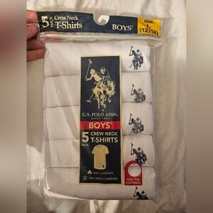 U.S. Polo Assn. Boys' White Crew Neck T-Shirts Pack